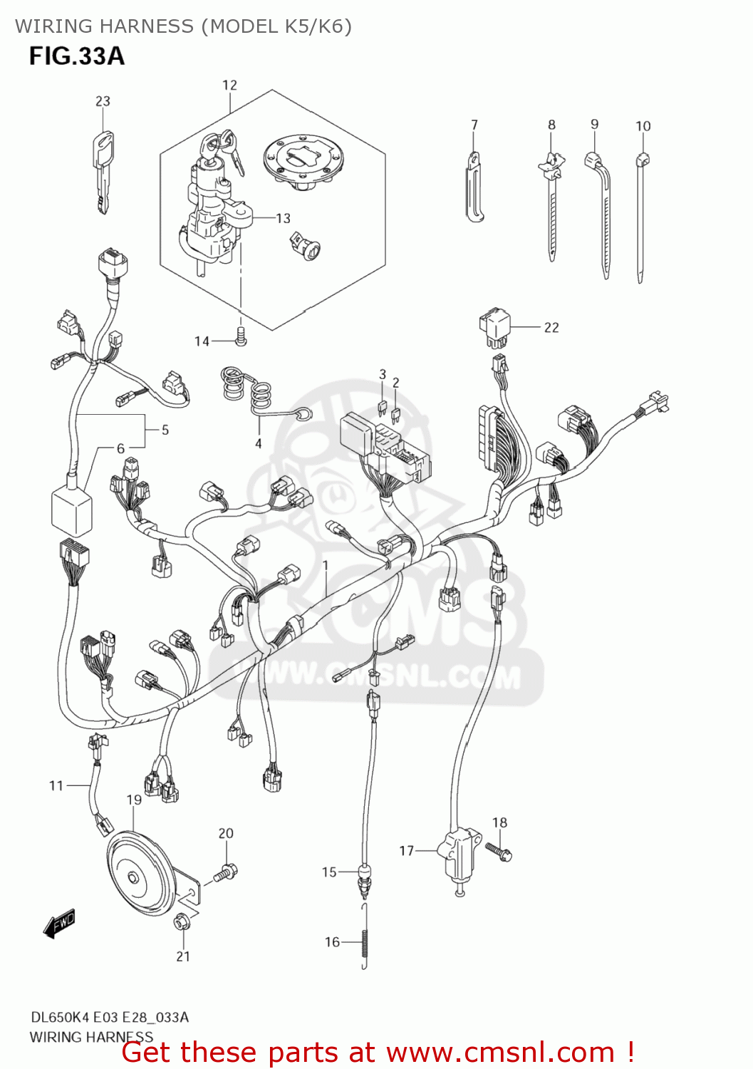 WIRING HARNESS (MODEL K5/K6) DL650 VSTROM 2006 (K6) USA (E03)