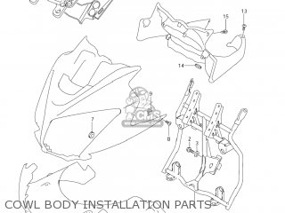 COWL BODY INSTALLATION PARTS - DL650 VSTROM 2006 (K6) USA (E03)