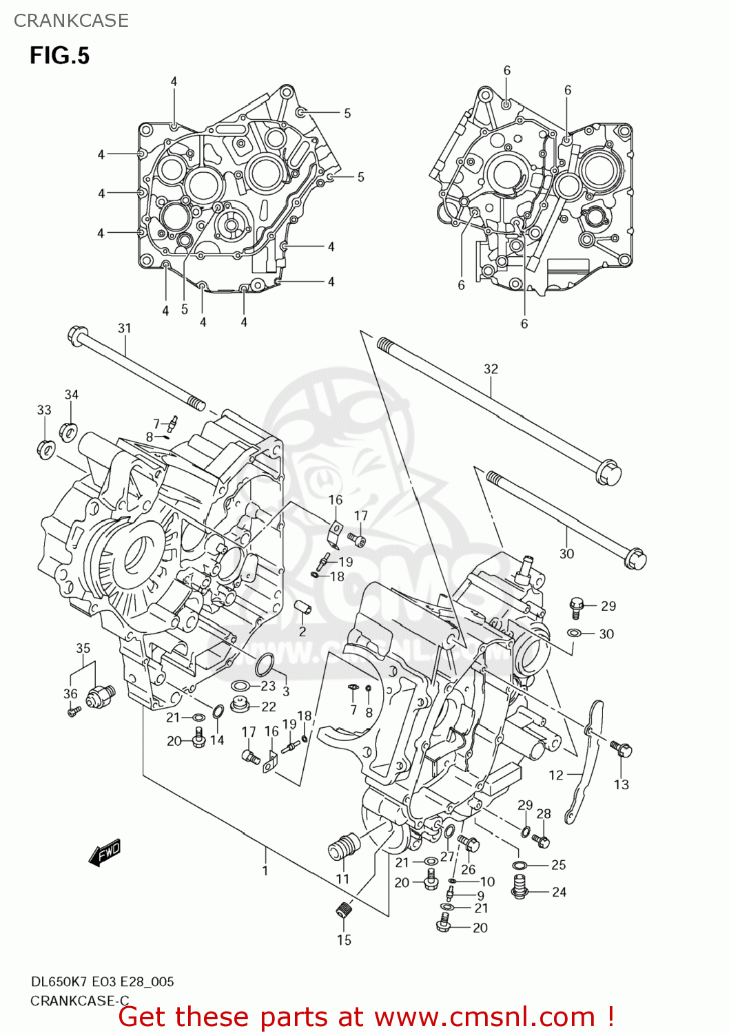 CRANKCASE DL650 VSTROM 2007 (K7) USA (E03)