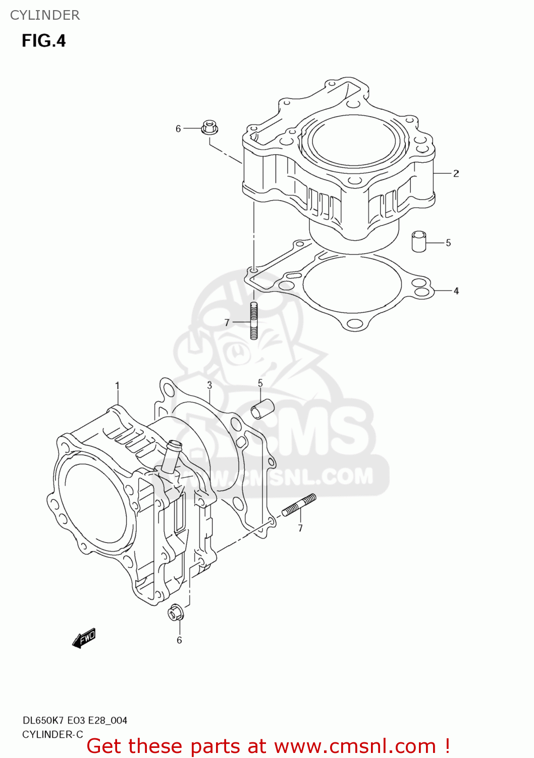 CYLINDER DL650 VSTROM 2007 (K7) USA (E03)