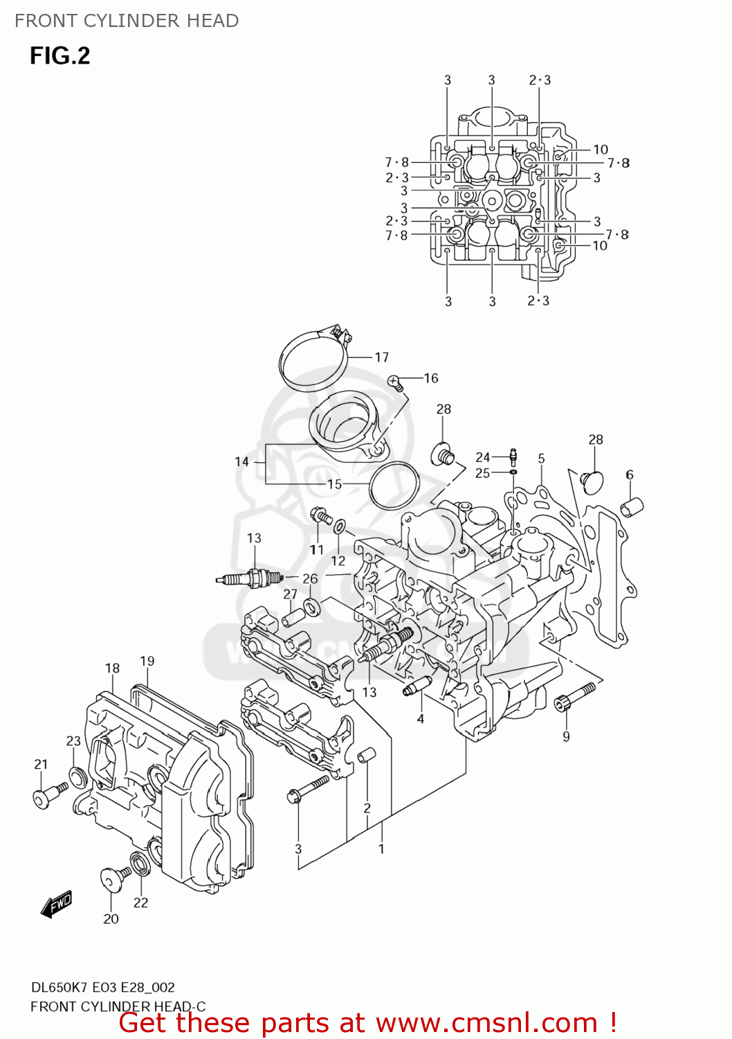 FRONT CYLINDER HEAD DL650 VSTROM 2007 (K7) USA (E03)