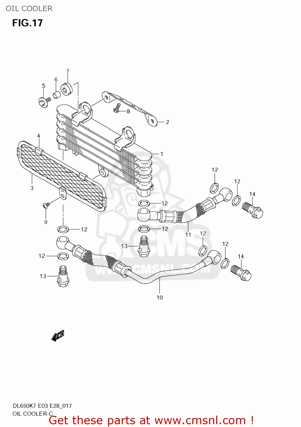 OIL COOLER DL650 VSTROM 2007 (K7) USA (E03)