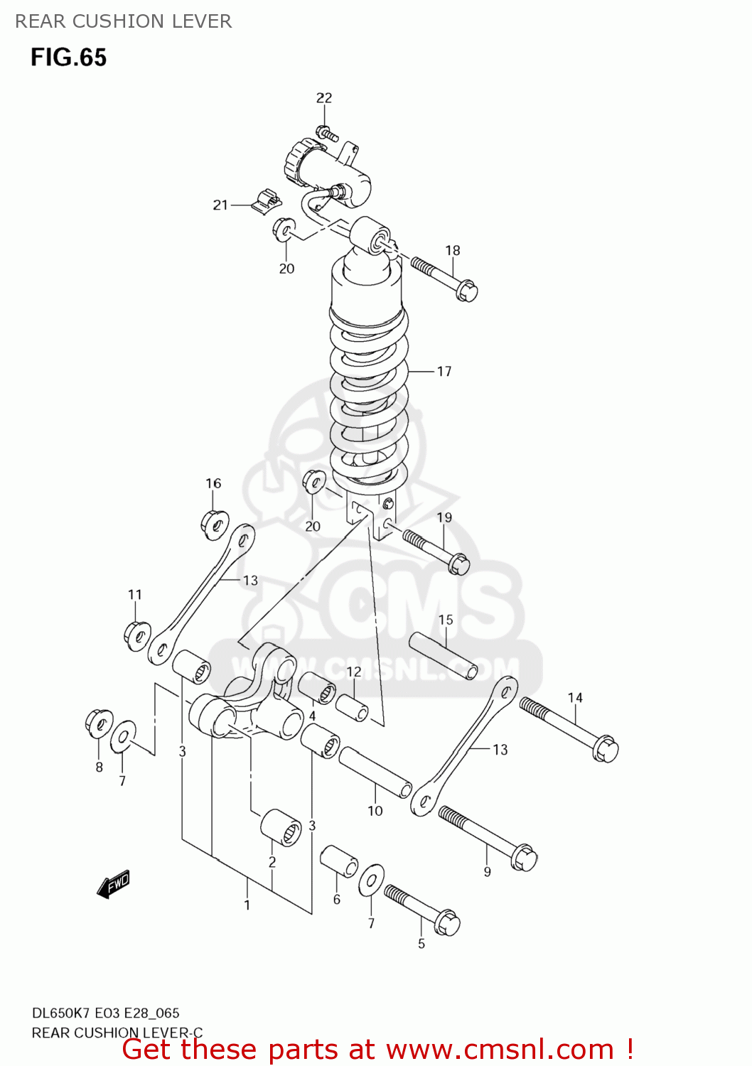 REAR CUSHION LEVER DL650 VSTROM 2007 (K7) USA (E03)