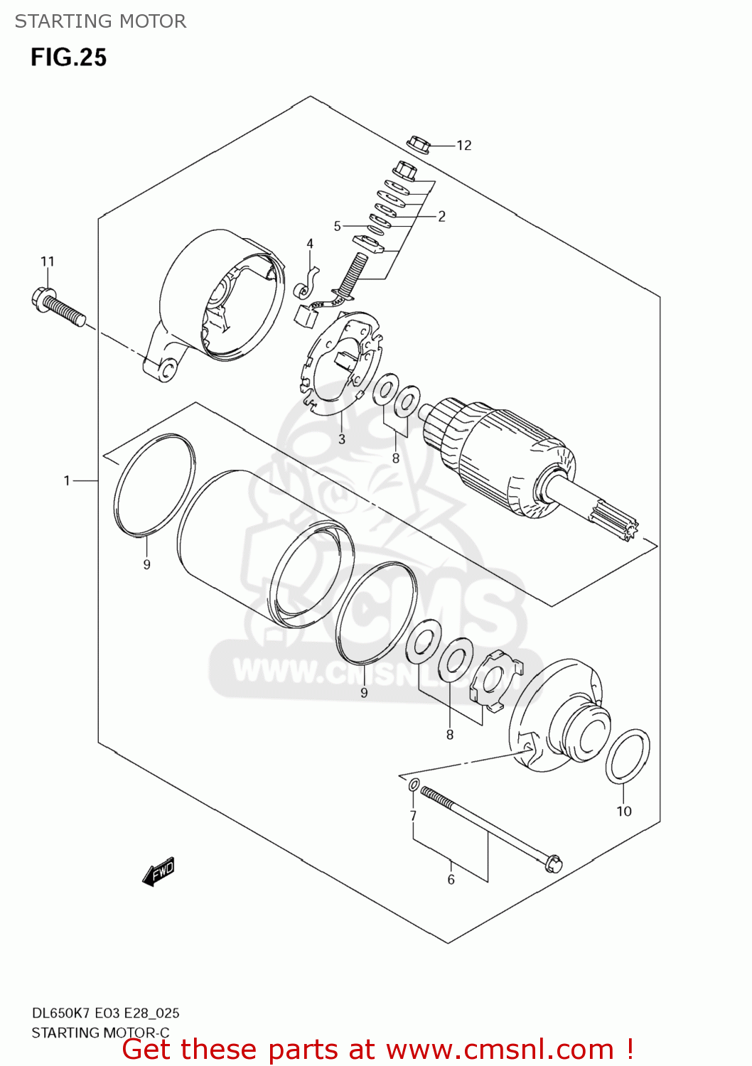STARTING MOTOR DL650 VSTROM 2007 (K7) USA (E03)