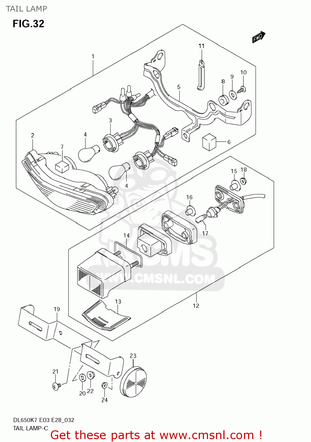 TAIL LAMP DL650 VSTROM 2007 (K7) USA (E03)