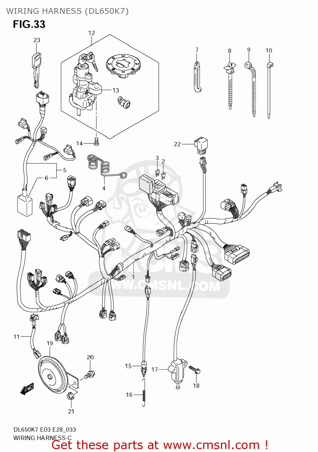 WIRING HARNESS (DL650K7) DL650 VSTROM 2007 (K7) USA (E03)