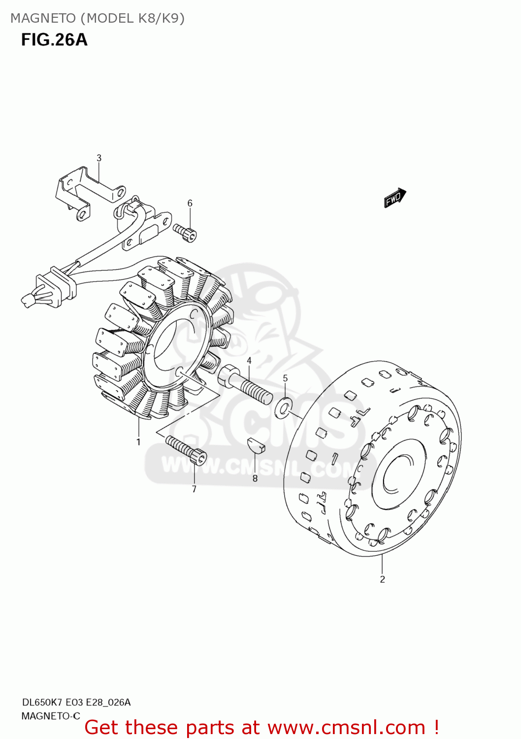 MAGNETO (MODEL K8/K9) DL650 VSTROM 2008 (K8) USA (E03)