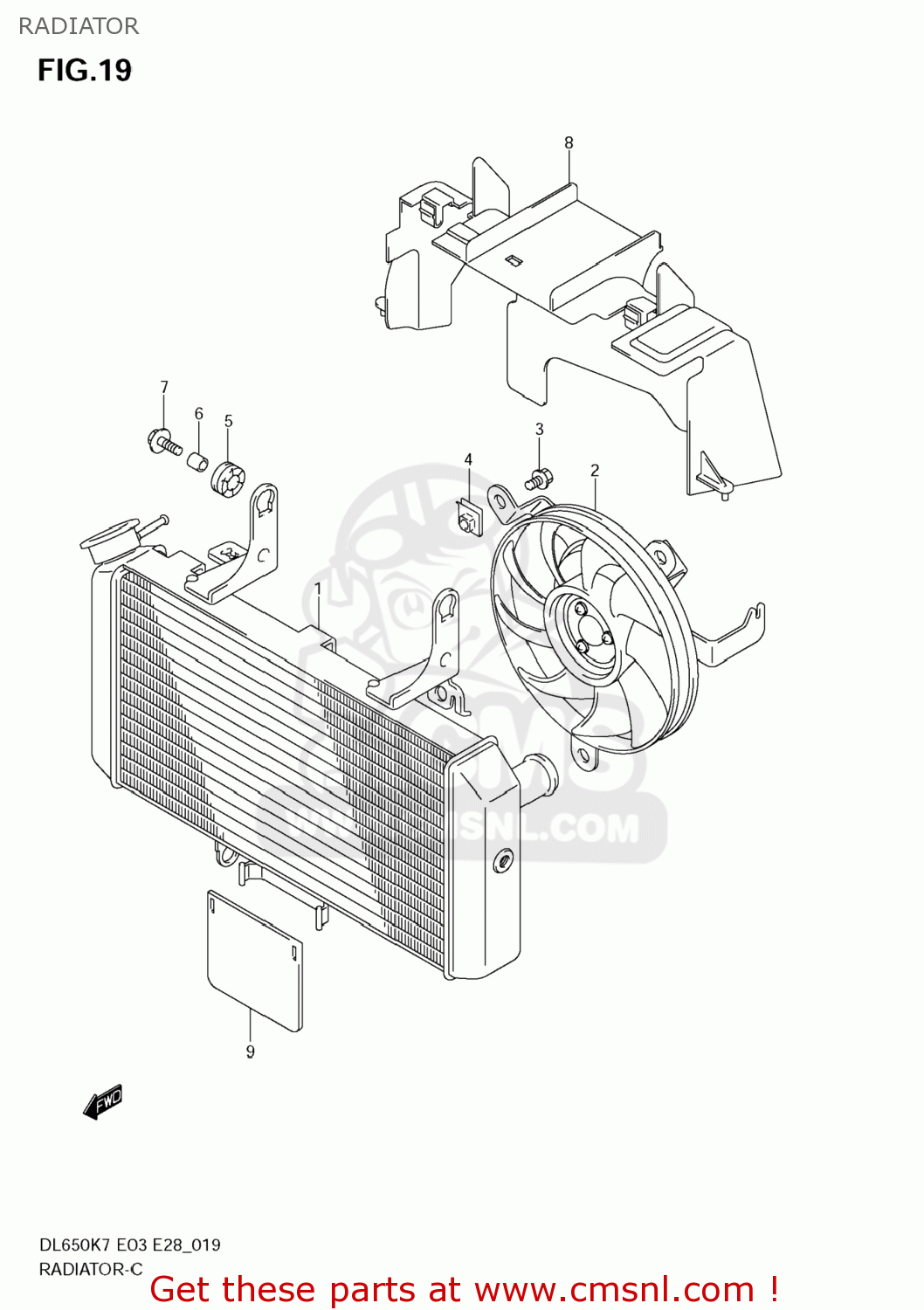 RADIATOR DL650 VSTROM 2008 (K8) USA (E03)