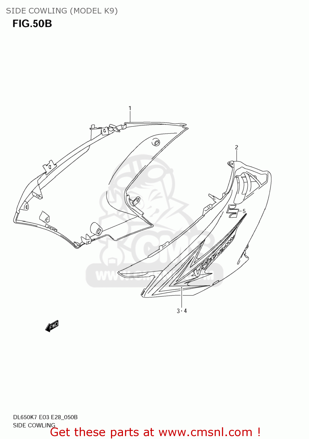 SIDE COWLING (MODEL K9) DL650 VSTROM 2008 (K8) USA (E03)