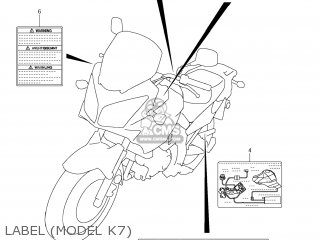 LABEL (MODEL K7) - DL650 VSTROM 2008 (K8) USA (E03)
