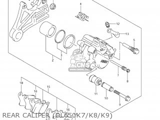 REAR CALIPER (DL650K7/K8/K9) - DL650 VSTROM 2008 (K8) USA (E03)