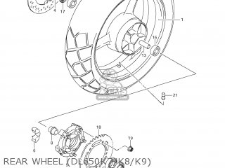 REAR WHEEL (DL650K7/K8/K9) - DL650 VSTROM 2008 (K8) USA (E03)