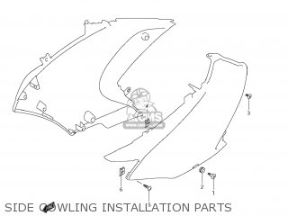 SIDE COWLING INSTALLATION PARTS - DL650 VSTROM 2008 (K8) USA (E03)