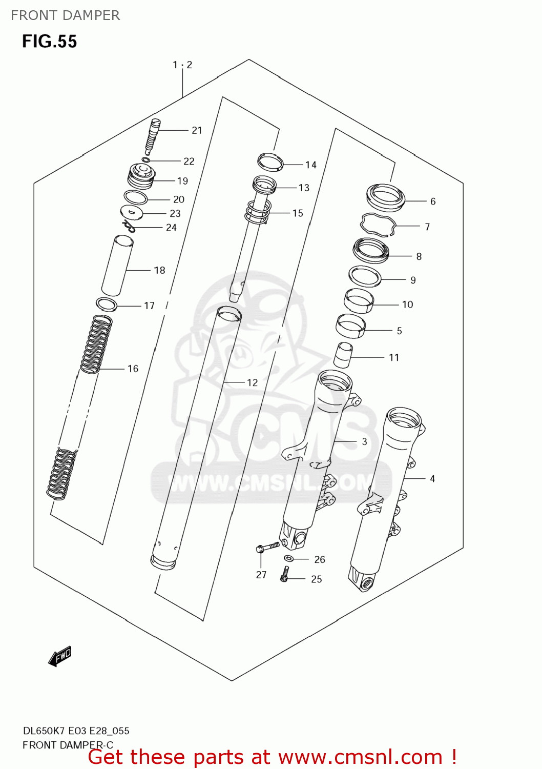 FRONT DAMPER DL650 VSTROM 2009 (K9) USA (E03)