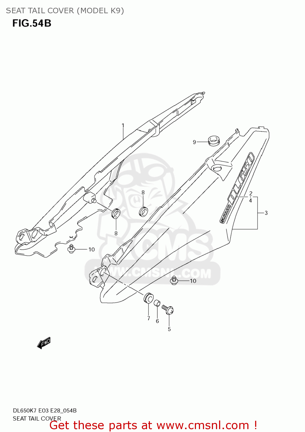 SEAT TAIL COVER (MODEL K9) DL650 VSTROM 2009 (K9) USA (E03)