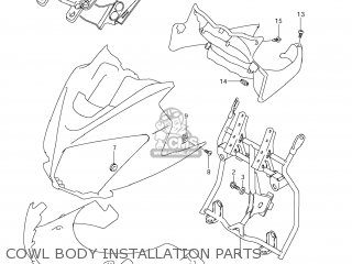 COWL BODY INSTALLATION PARTS - DL650 VSTROM 2009 (K9) USA (E03)