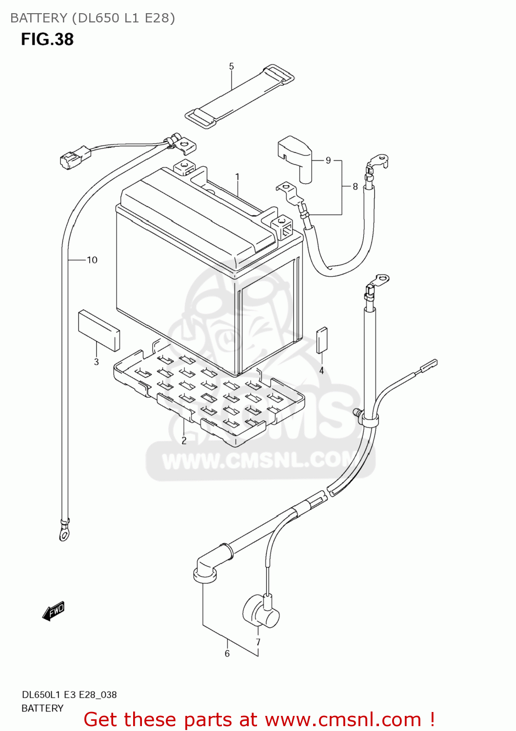 BATTERY (DL650 L1 E28) DL650 VSTROM 2011 (L1) USA (E03)
