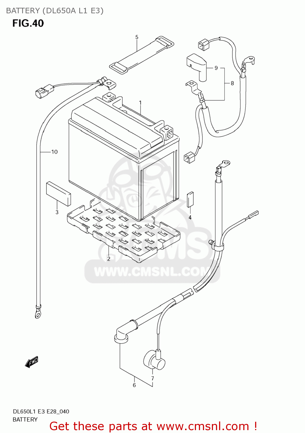 BATTERY (DL650A L1 E3) DL650 VSTROM 2011 (L1) USA (E03)