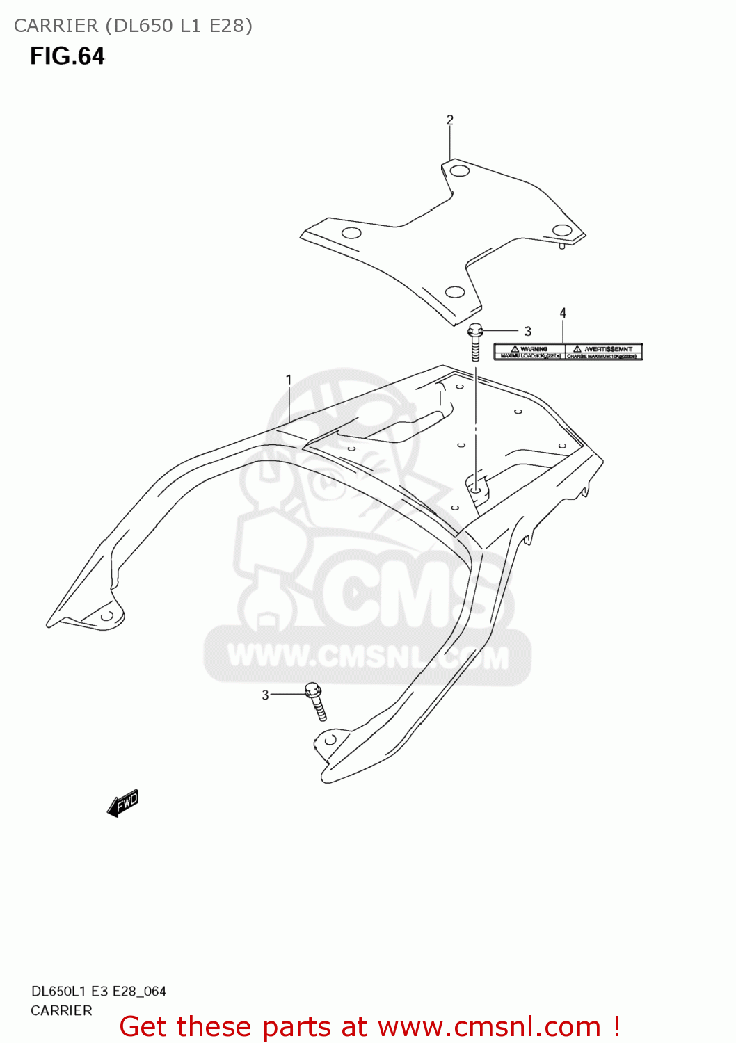 CARRIER (DL650 L1 E28) DL650 VSTROM 2011 (L1) USA (E03)