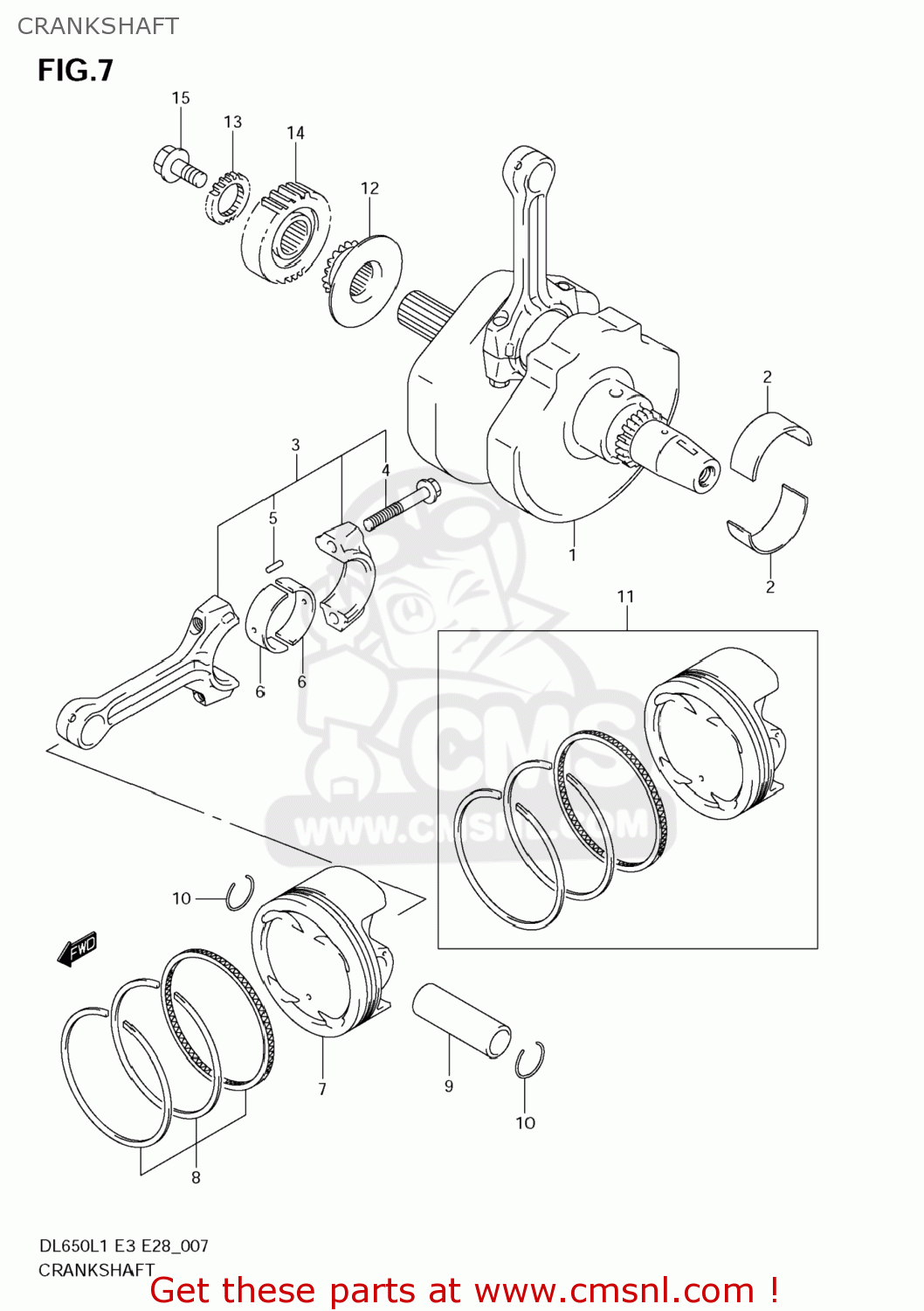 CRANKSHAFT DL650 VSTROM 2011 (L1) USA (E03)