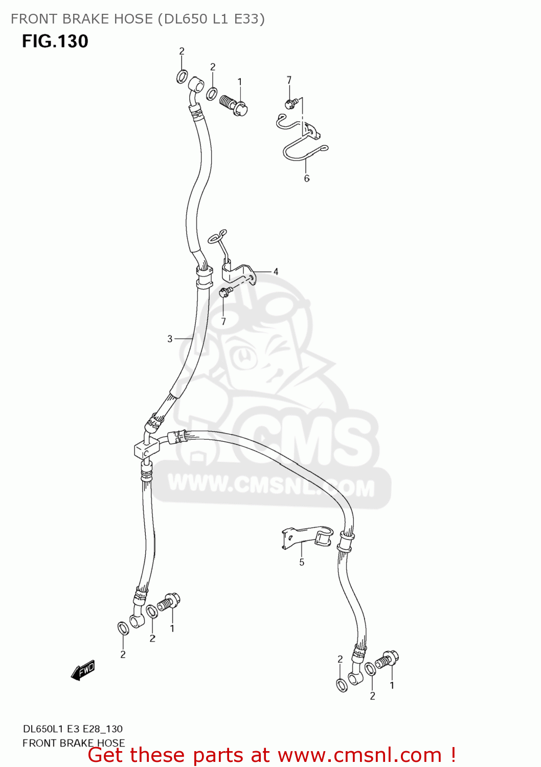 FRONT BRAKE HOSE (DL650 L1 E33) DL650 VSTROM 2011 (L1) USA (E03)