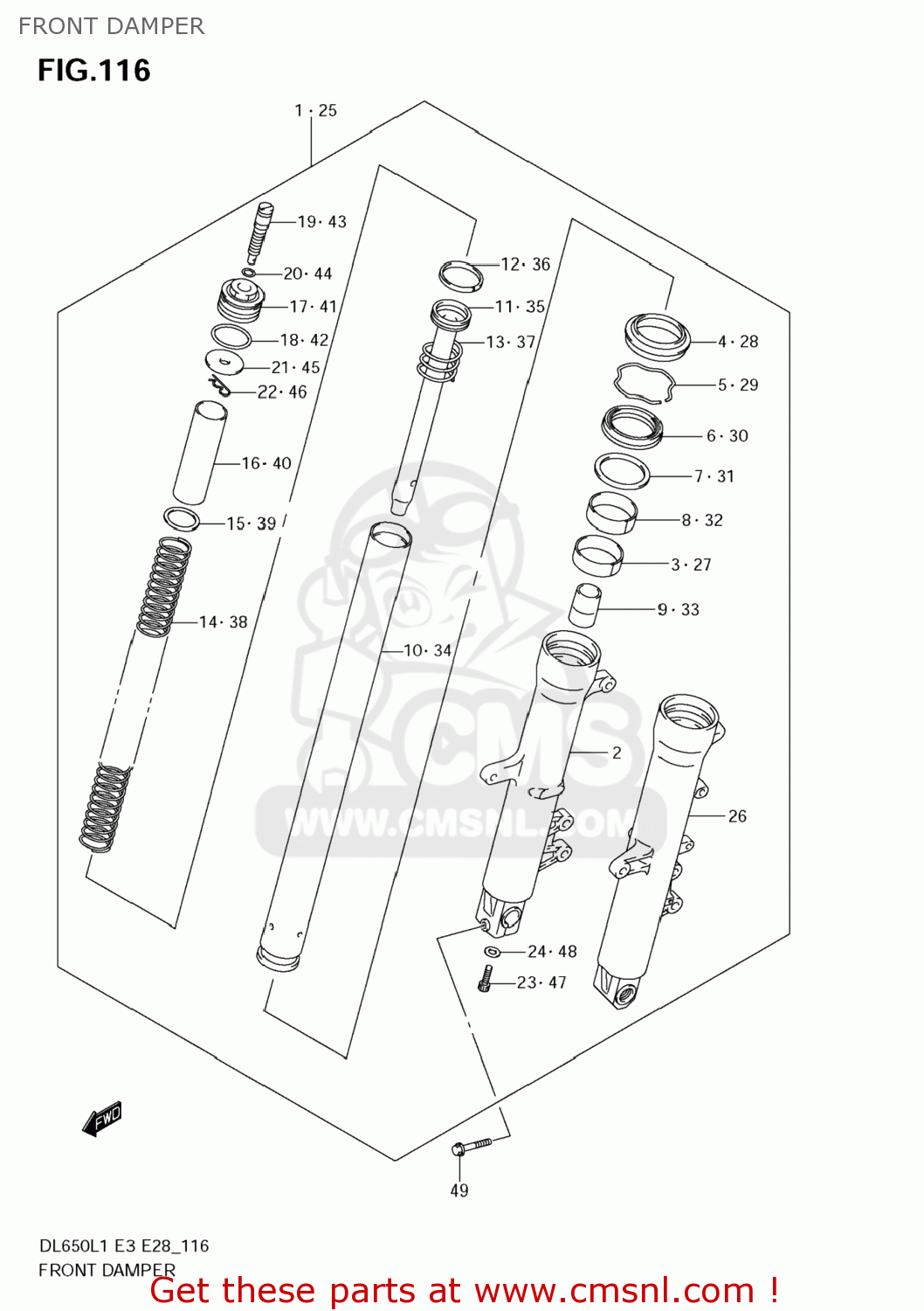 FRONT DAMPER DL650 VSTROM 2011 (L1) USA (E03)