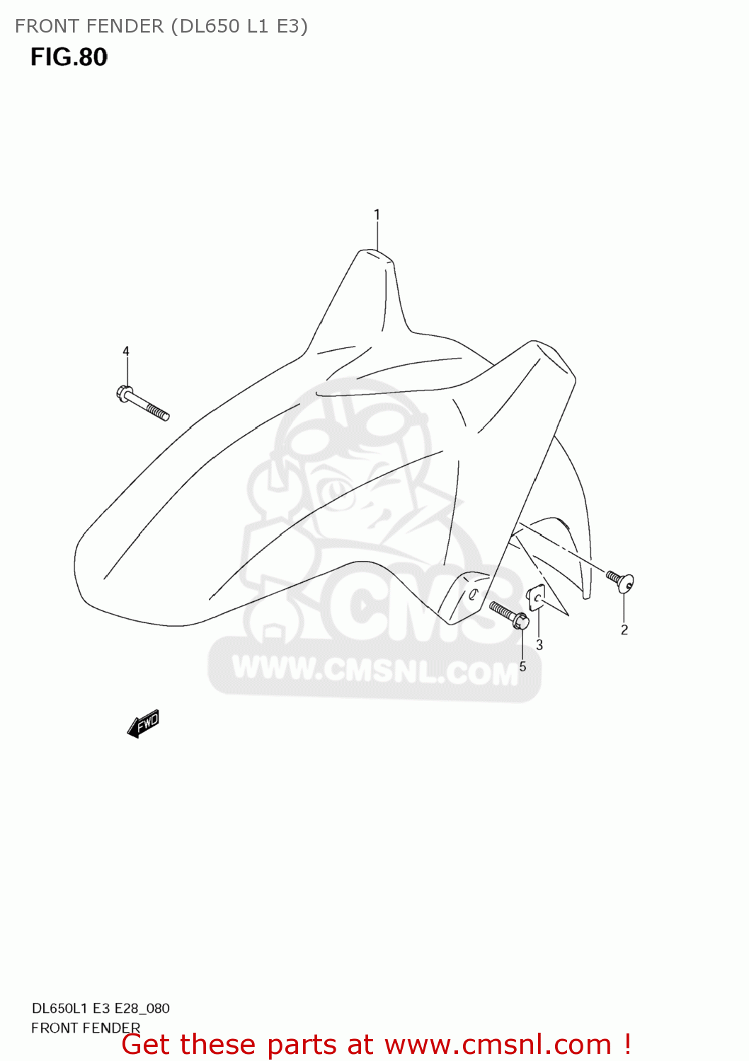 FRONT FENDER (DL650 L1 E3) DL650 VSTROM 2011 (L1) USA (E03)