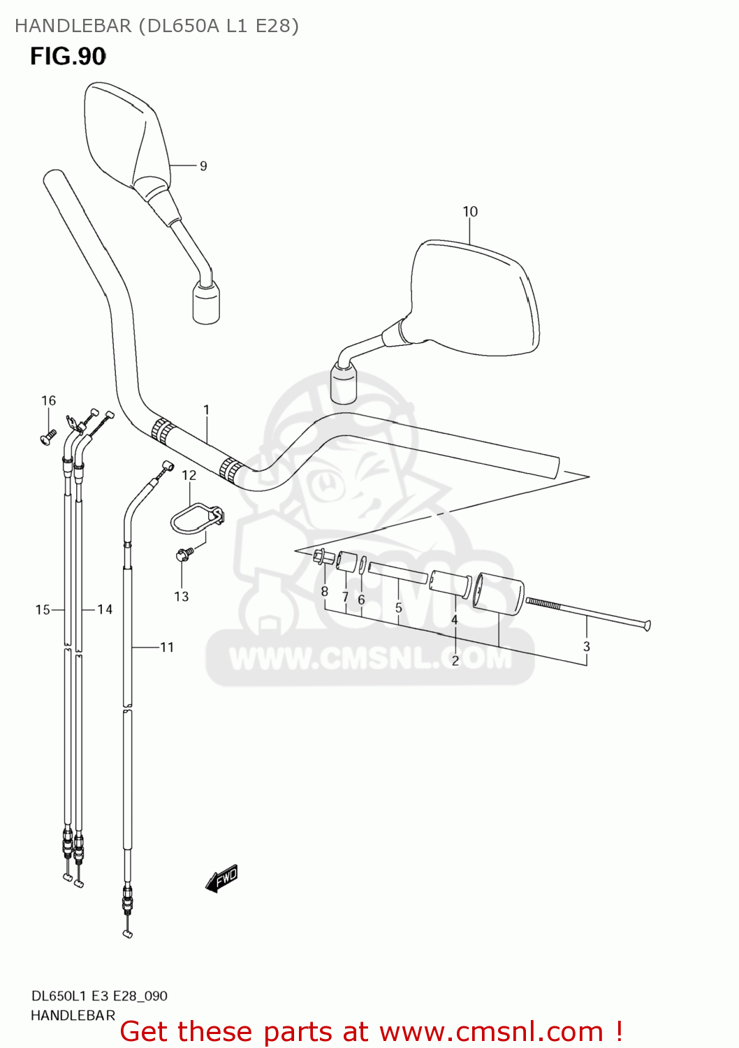 HANDLEBAR (DL650A L1 E28) DL650 VSTROM 2011 (L1) USA (E03)