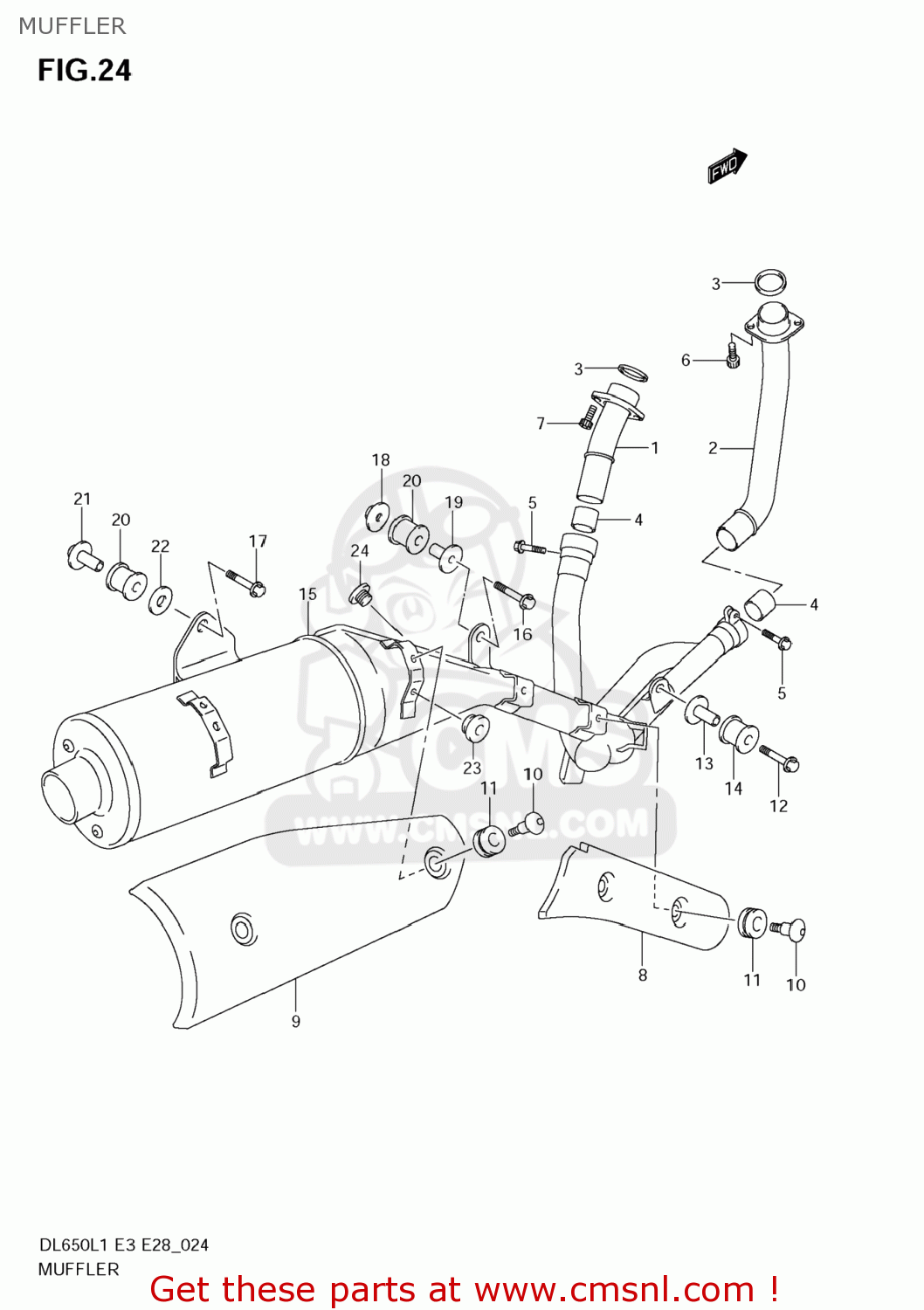 MUFFLER DL650 VSTROM 2011 (L1) USA (E03)