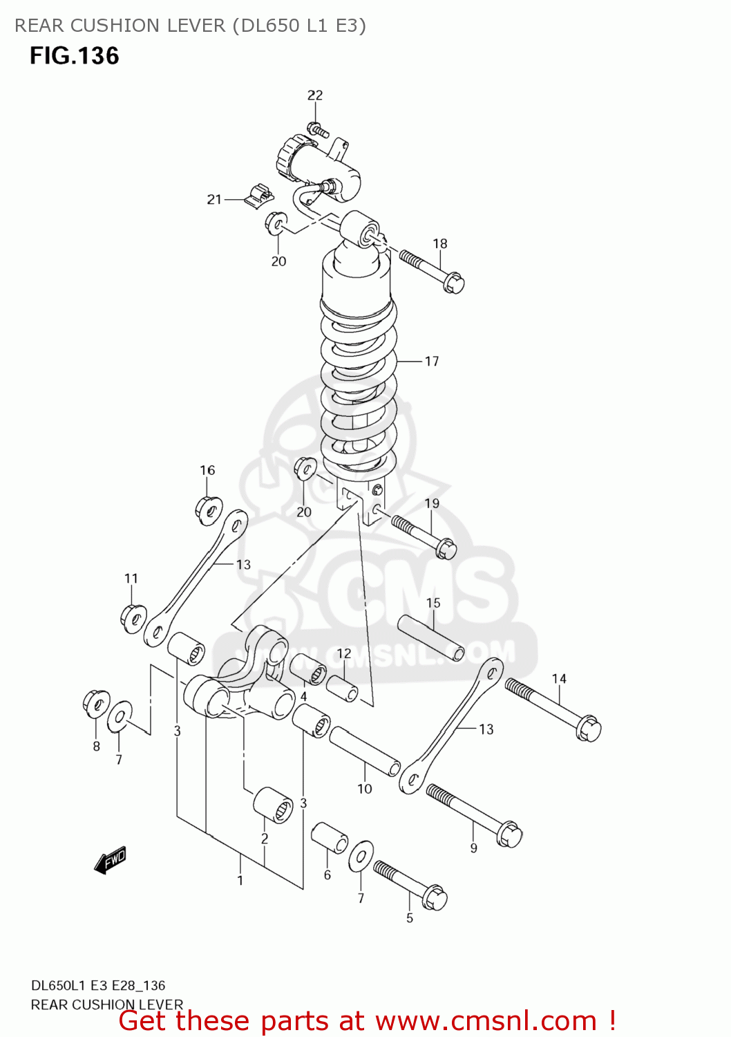 REAR CUSHION LEVER (DL650 L1 E3) DL650 VSTROM 2011 (L1) USA (E03)