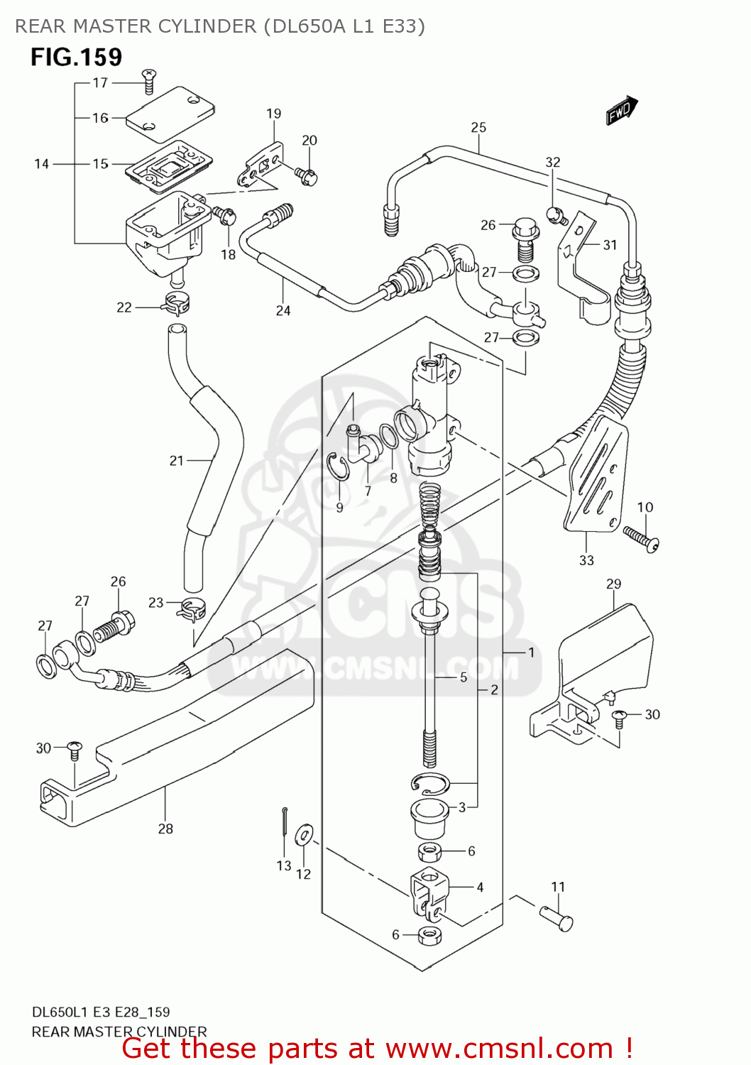 REAR MASTER CYLINDER (DL650A L1 E33) DL650 VSTROM 2011 (L1) USA (E03)