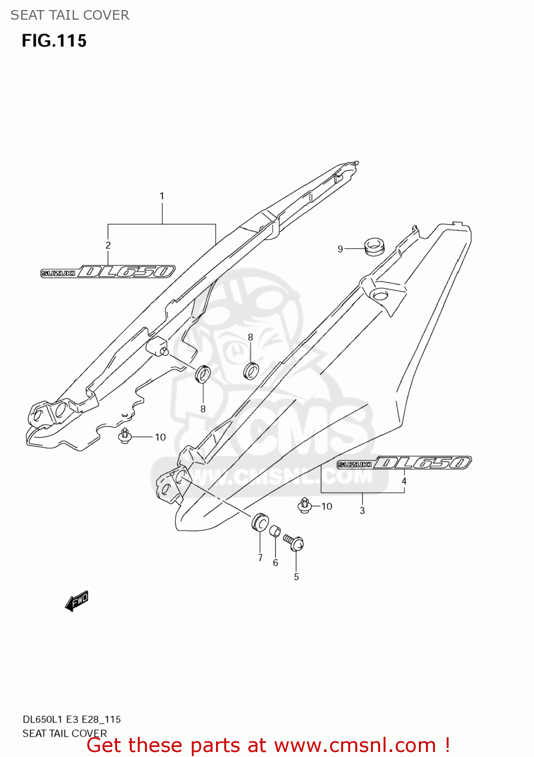 SEAT TAIL COVER DL650 VSTROM 2011 (L1) USA (E03)