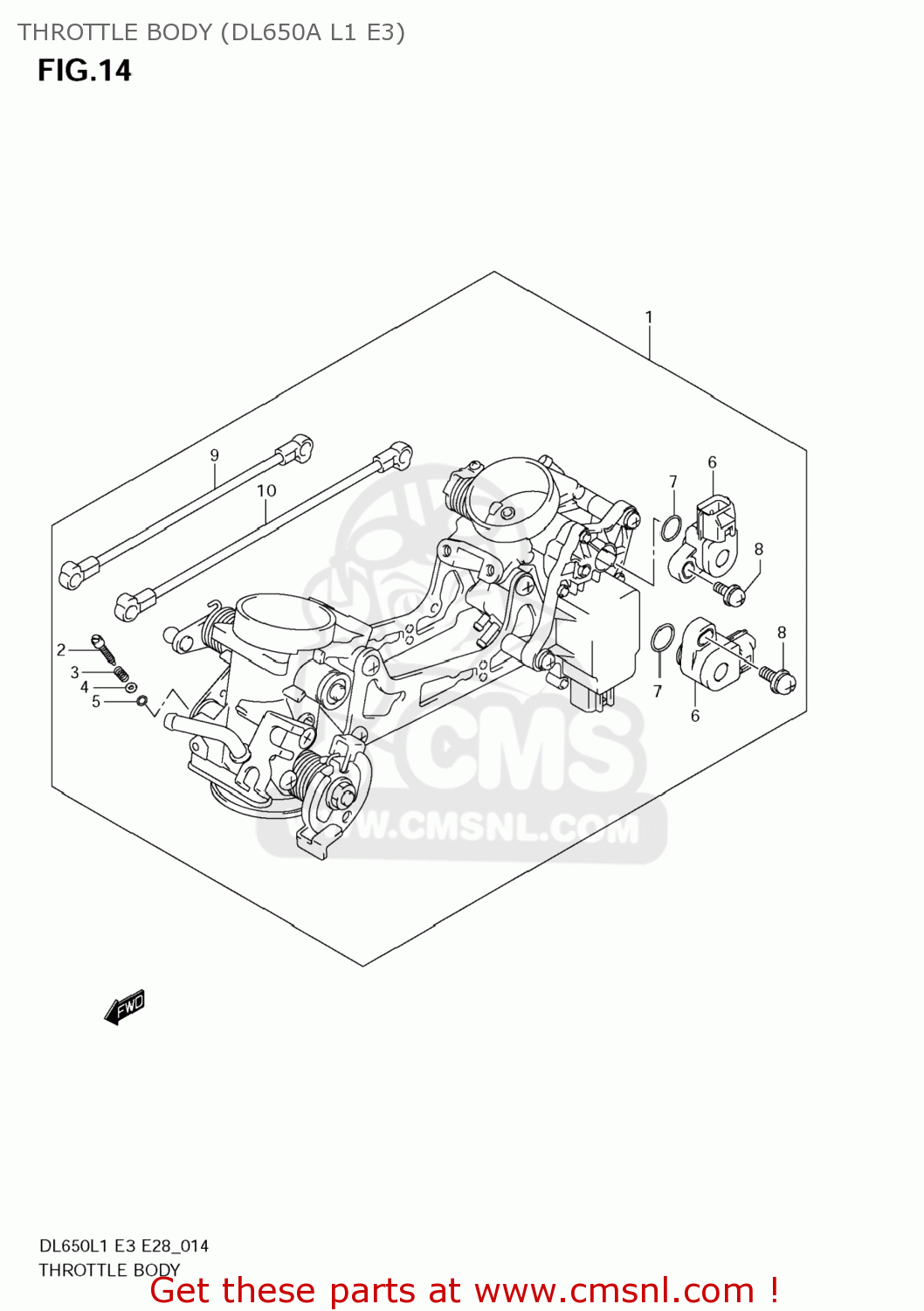 THROTTLE BODY (DL650A L1 E3) DL650 VSTROM 2011 (L1) USA (E03)