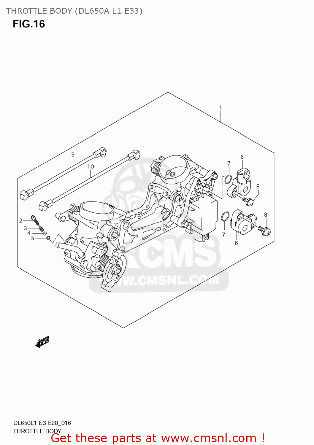 THROTTLE BODY (DL650A L1 E33) DL650 VSTROM 2011 (L1) USA (E03)