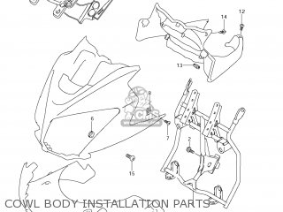 COWL BODY INSTALLATION PARTS - DL650 VSTROM 2011 (L1) USA (E03)