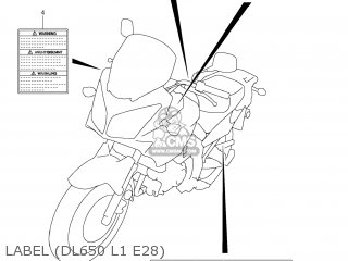 LABEL (DL650 L1 E28) - DL650 VSTROM 2011 (L1) USA (E03)