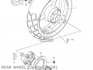 REAR WHEEL (DL650 L1 E28) - DL650 VSTROM 2011 (L1) USA (E03)