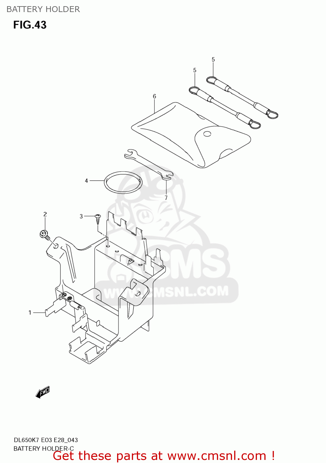 BATTERY HOLDER DL650A VSTROM 2007 (K7) USA (E03)