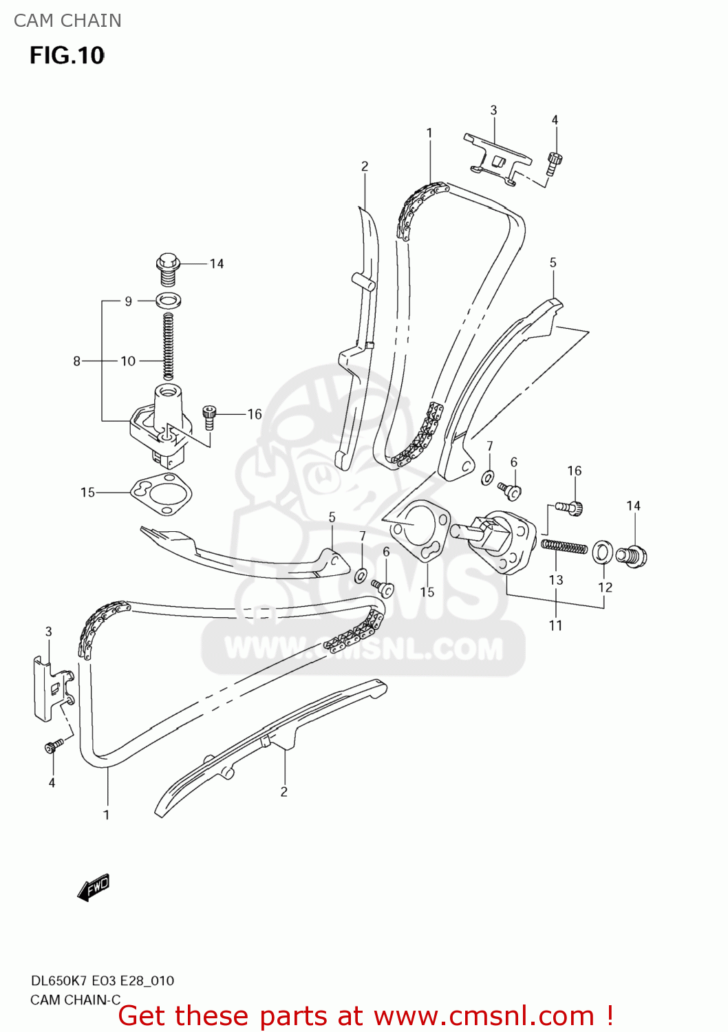 CAM CHAIN DL650A VSTROM 2007 (K7) USA (E03)