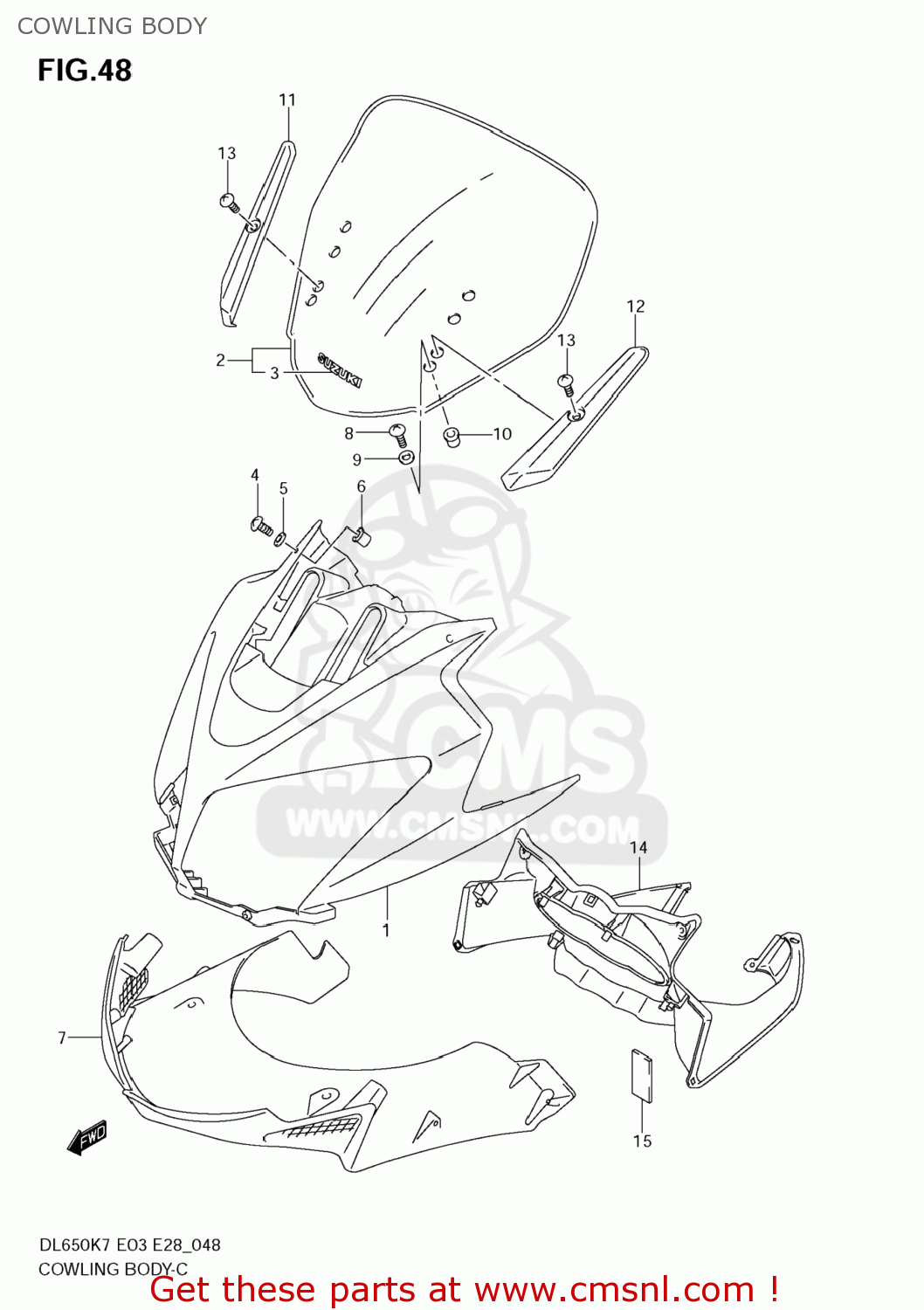 COWLING BODY DL650A VSTROM 2007 (K7) USA (E03)