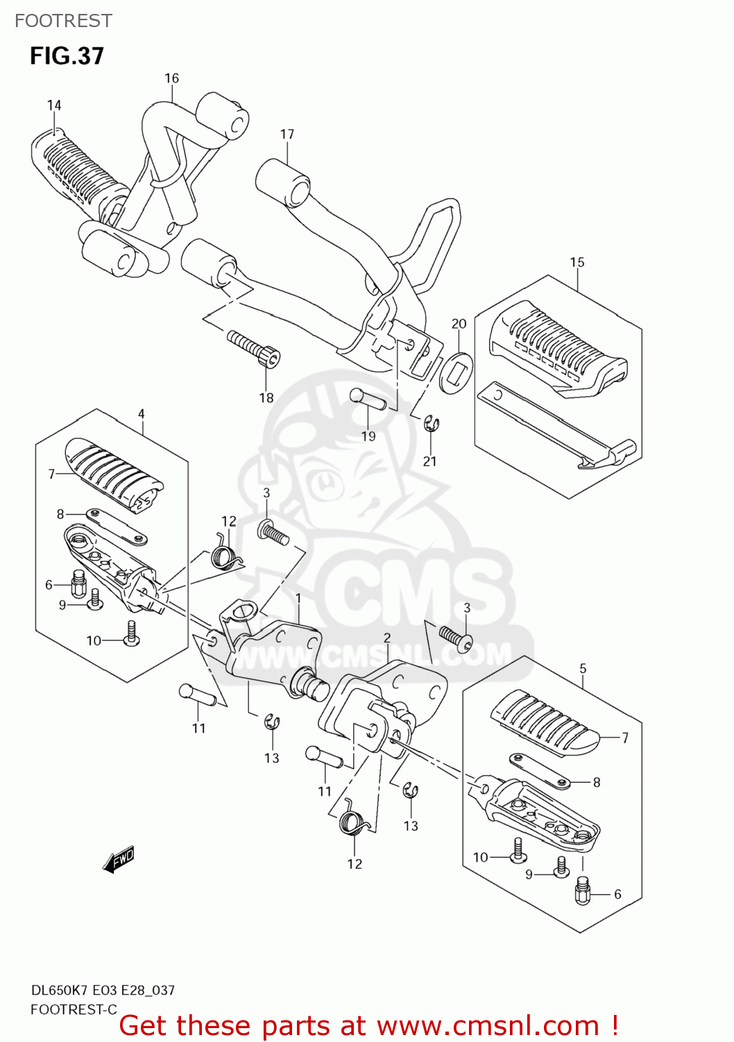 FOOTREST DL650A VSTROM 2007 (K7) USA (E03)