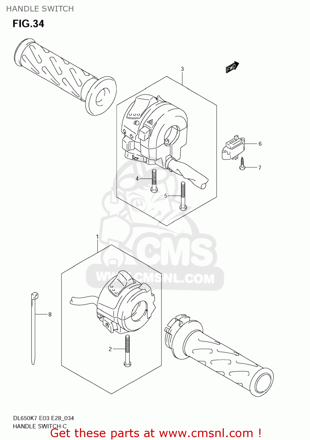 HANDLE SWITCH DL650A VSTROM 2007 (K7) USA (E03)