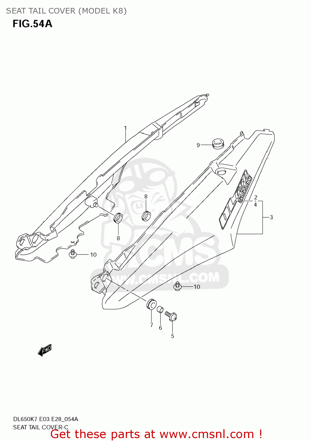 SEAT TAIL COVER (MODEL K8) DL650A VSTROM 2007 (K7) USA (E03)