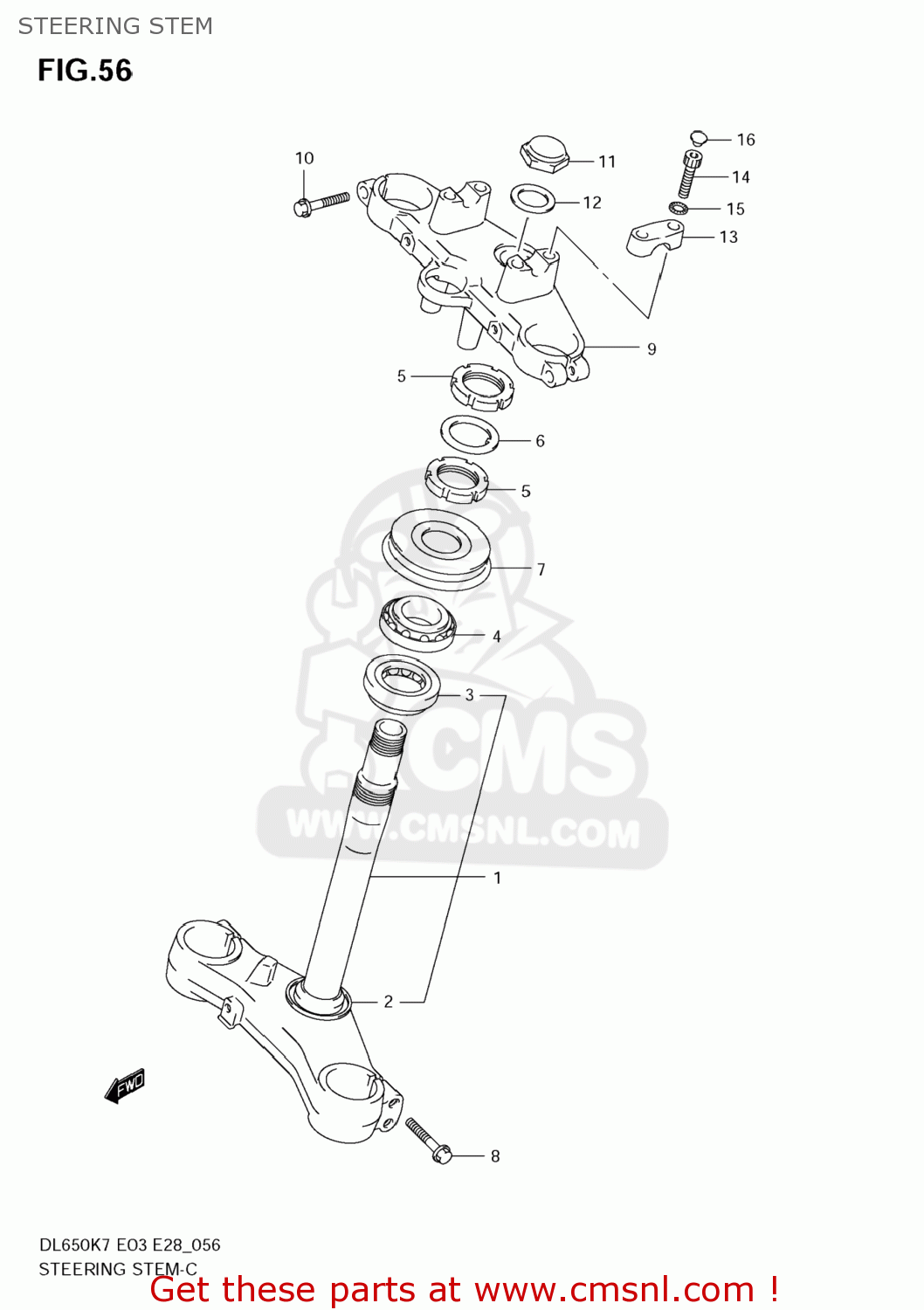 STEERING STEM DL650A VSTROM 2007 (K7) USA (E03)