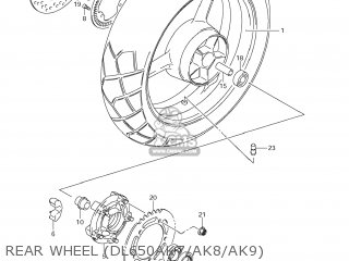 REAR WHEEL (DL650AK7/AK8/AK9) - DL650A VSTROM 2007 (K7) USA (E03)