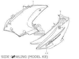 SIDE COWLING (MODEL K8) - DL650A VSTROM 2007 (K7) USA (E03)