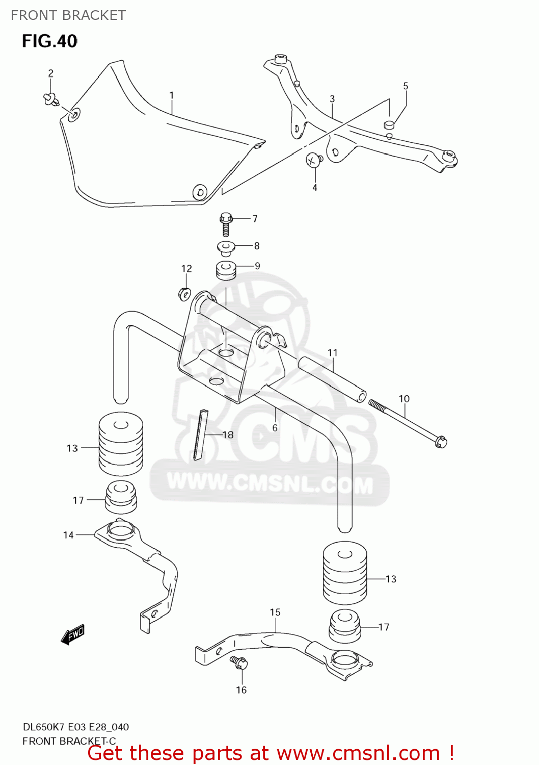 FRONT BRACKET DL650A VSTROM 2008 (K8) USA (E03)