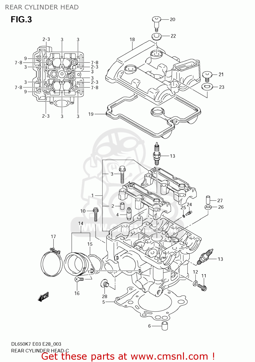 REAR CYLINDER HEAD DL650A VSTROM 2008 (K8) USA (E03)