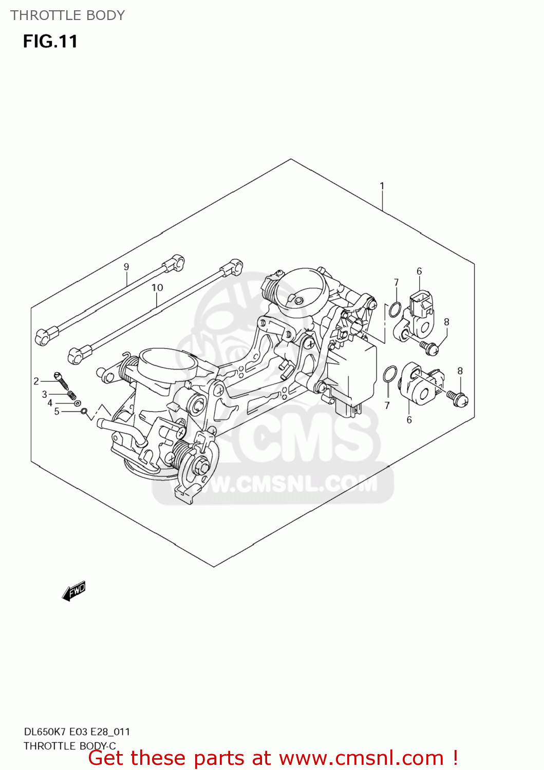 THROTTLE BODY DL650A VSTROM 2008 (K8) USA (E03)