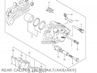 REAR CALIPER (DL650AK7/AK8/AK9) - DL650A VSTROM 2008 (K8) USA (E03)
